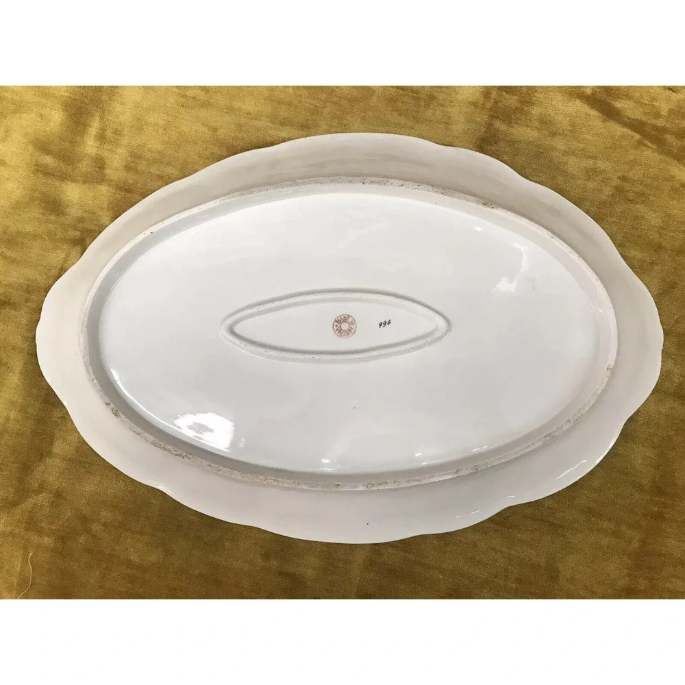 Vintage RARE Habsburg Porcelain China 996 Oval Serving Platter MZ Austria Flower